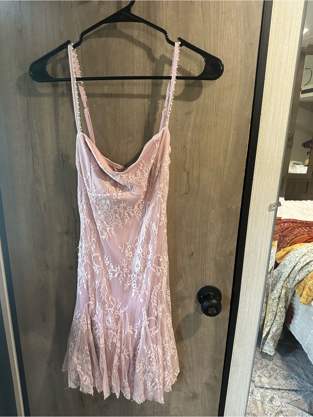 Windsor Blush Pink Floral Lace Dress Size M Spaghetti Strap Romantic